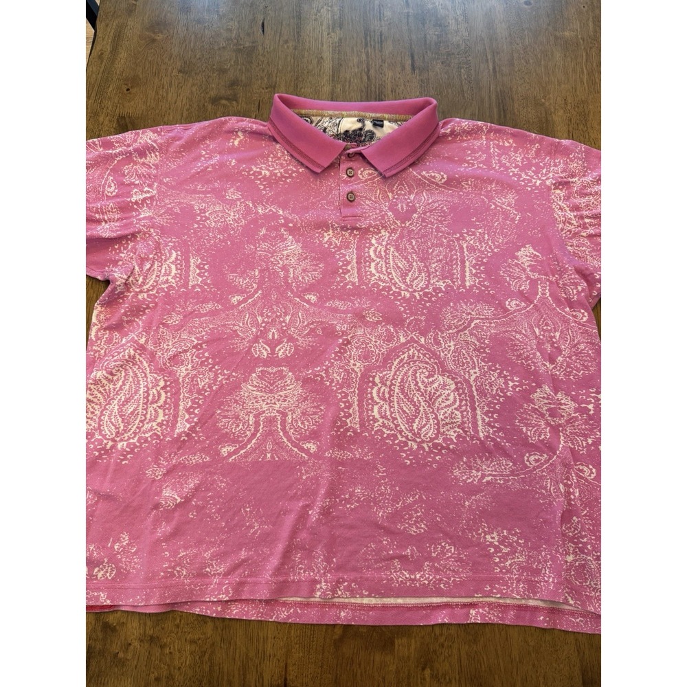 Robert Graham Pink Paisley Polo Shirt 3XL Short Sleeve Luxury Golf Polo